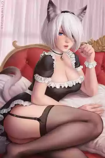 горничные,в одежде,чулки,