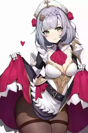 genshin impact,noelle,в броне,в одежде,юбочка,колготки,