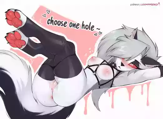 Furry,helluva boss,loona,wolf girl,адский босс,чулки,