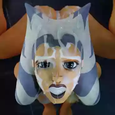 Сперма,1girl,попка,кончил_в_рот,на лицо,много_спермы,звездные_войны,асока,кончил_на_сиськи,кончил_на_попку,унижена,