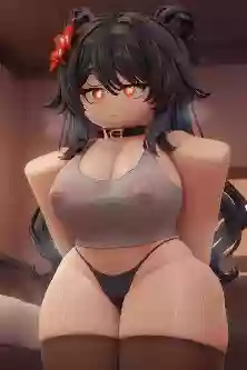 Большие сиськи,чулки,genshin impact,трусики,большие_ляжки,hu_tao,roblox,