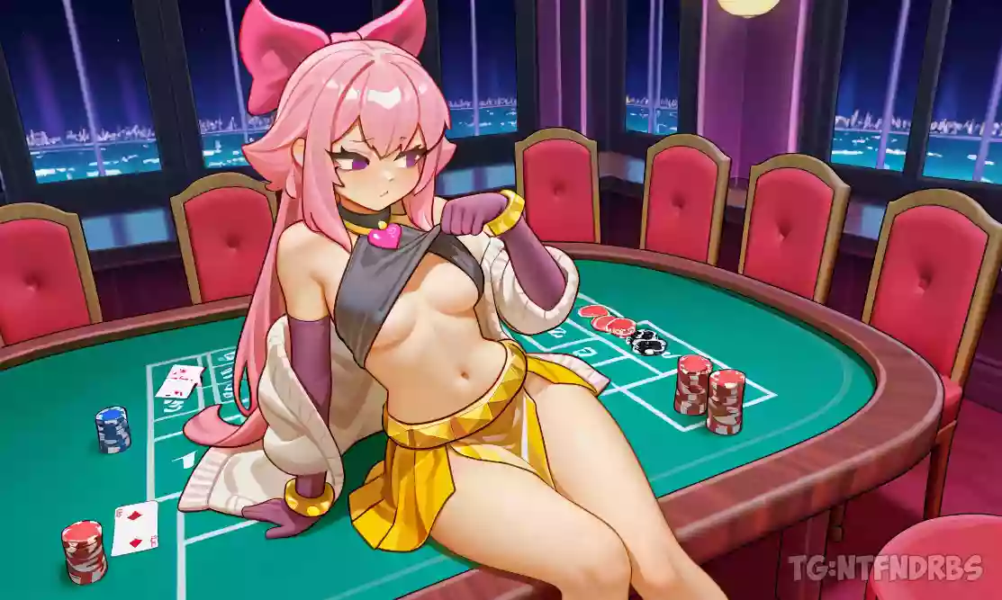 brawl stars,1girl,melodie_brawlstars,undress,poker,