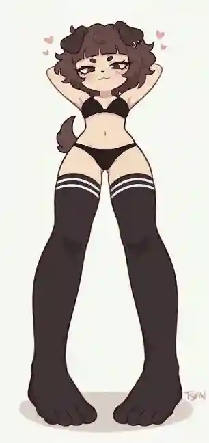 Rule 34 арт: 1девушка, маленькие сиськи, чулки
